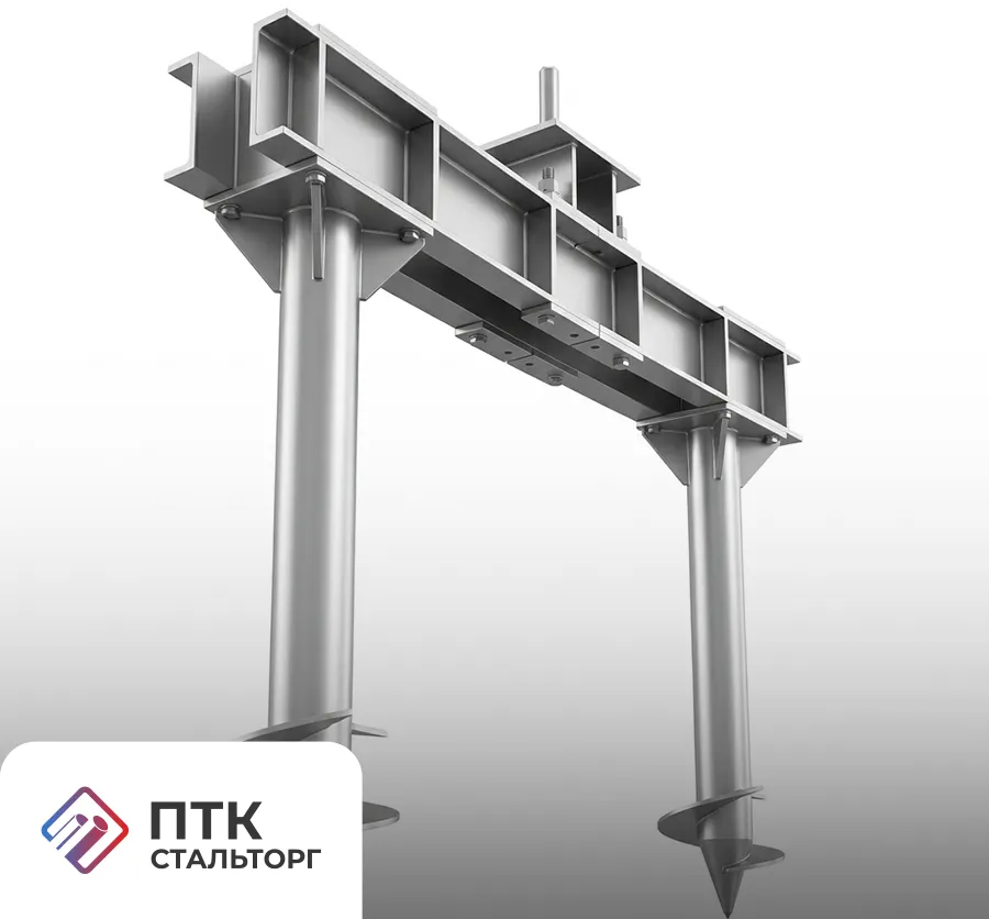 Двухсвайный узколопостный фундамент на сваях 2Ф 500-219-4(5,6)-24-2