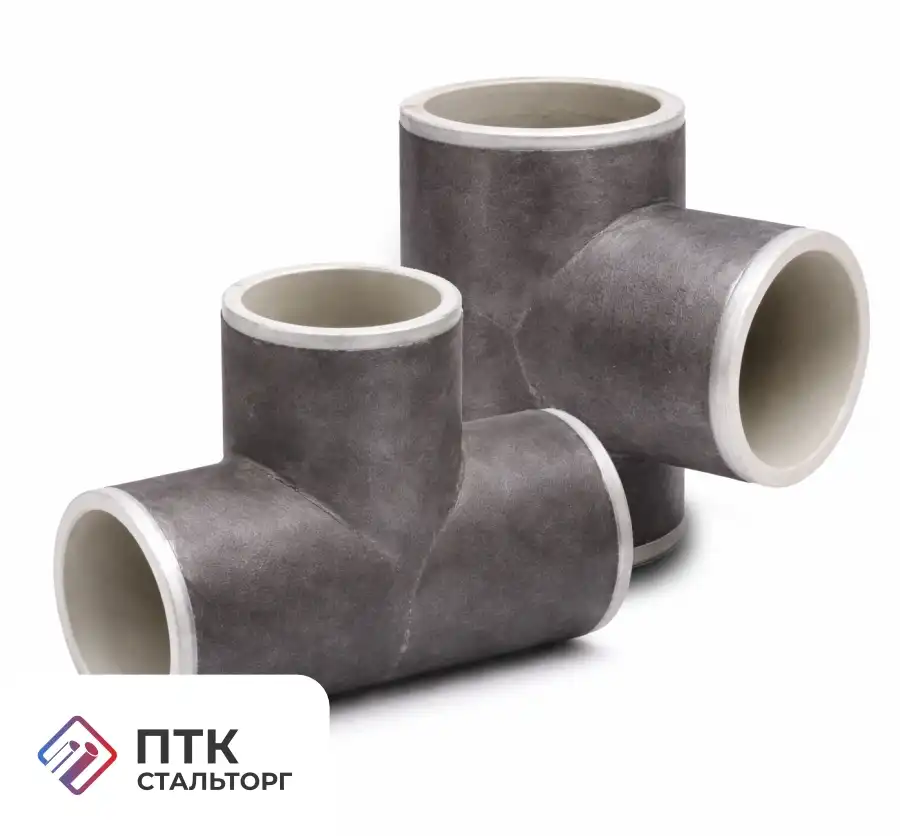 Тройник стальной 76х7 мм с внутренним ЦПП